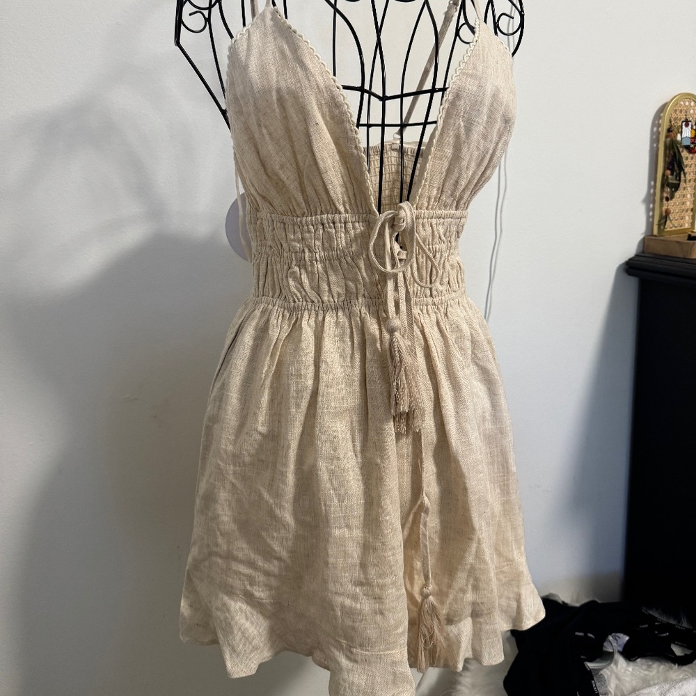 Princess Polly Women's Cream and Tan Playsuit-romper